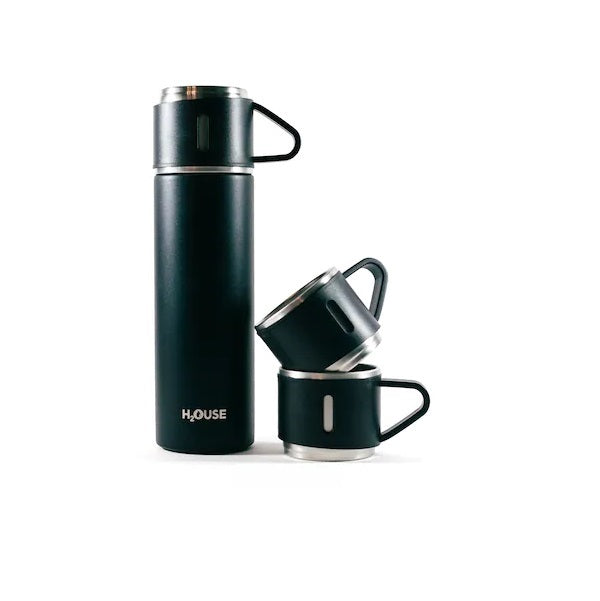 Lichidare de Stoc! Set 3 piese: Termos 500 ml + 2 cesti, otel inoxidabil