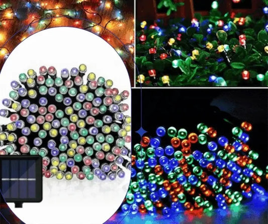 Decoratiune cu Incarcare Solara, 50 metri, 500 led - Multicolora