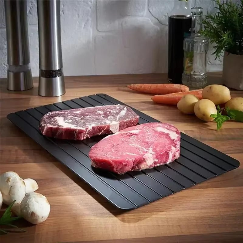 Tavă Decongelare Rapidă din Aluminiu, Pentru Orice Tip de Aliment Congelat – Accesoriu Esențial de Bucătărie