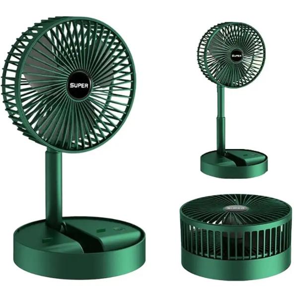 Ventilator de Masa LI Multifunctional 3 in 1 cu Suport pentru Telefon, Inaltime Reglabila, Pliabil, Silentios, 2000 mAh