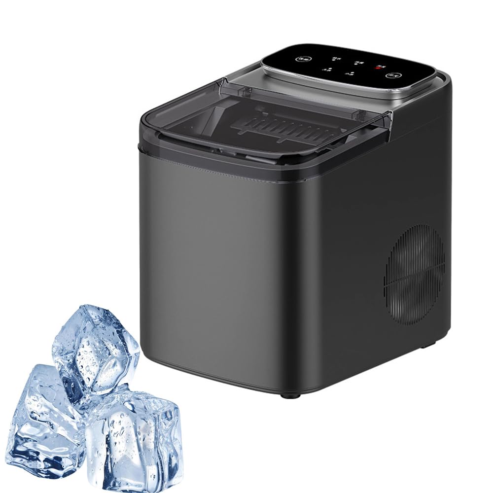Aparat De Facut Gheata Automat, Mini Compact, Rezervor 1.5L, Ecran Tactil, Autocuratare, Silentios, Gata In 8 Minute