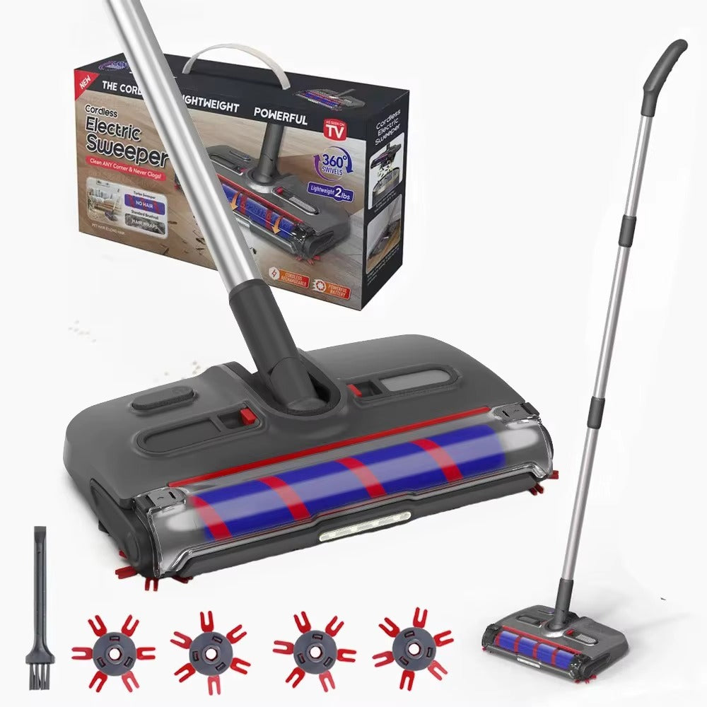 Aspirator Electric Portabil, Fara Fir, 1200RPM, Autonomie 65 Minute, Cap Pivotant 180°, LED pentru Colturi, Usor si Compact, Incarcare USB Tip-C