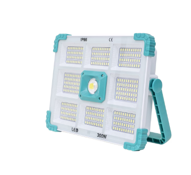 Proiector Led Cu Incarcare Solara si USB 300W 374 Leduri Panou Solar Incorporabil Lumina Puternica Rezistenta Ip66 MA