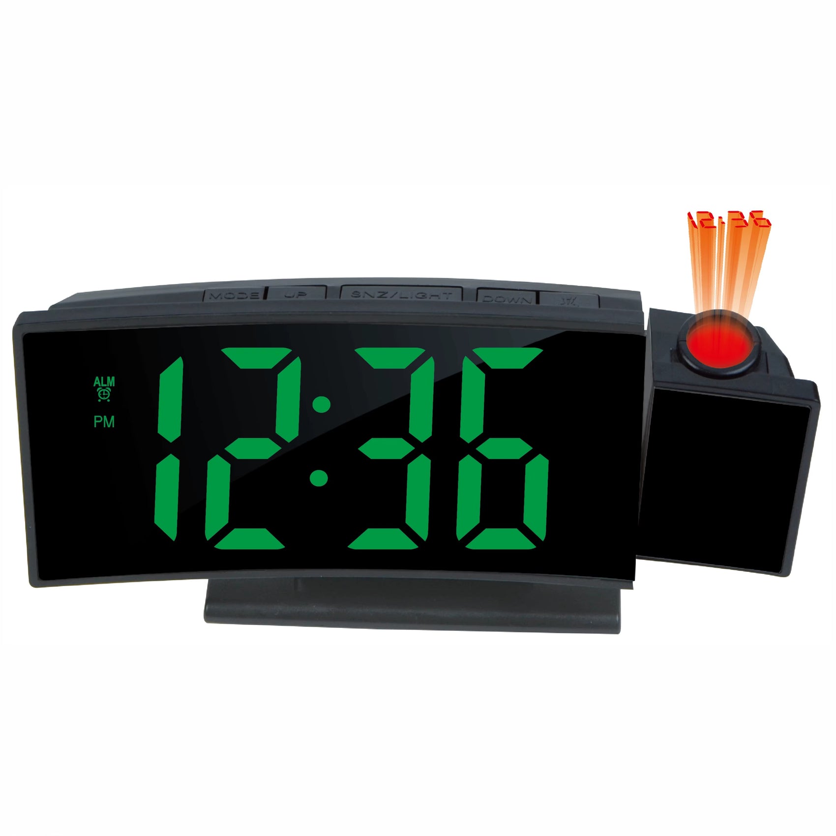 Ceas Digital de Masa cu Afisaj Verde, Proiectie Rosie pe Tavan si Functie Alarma cu Termometru Incorporat RAE