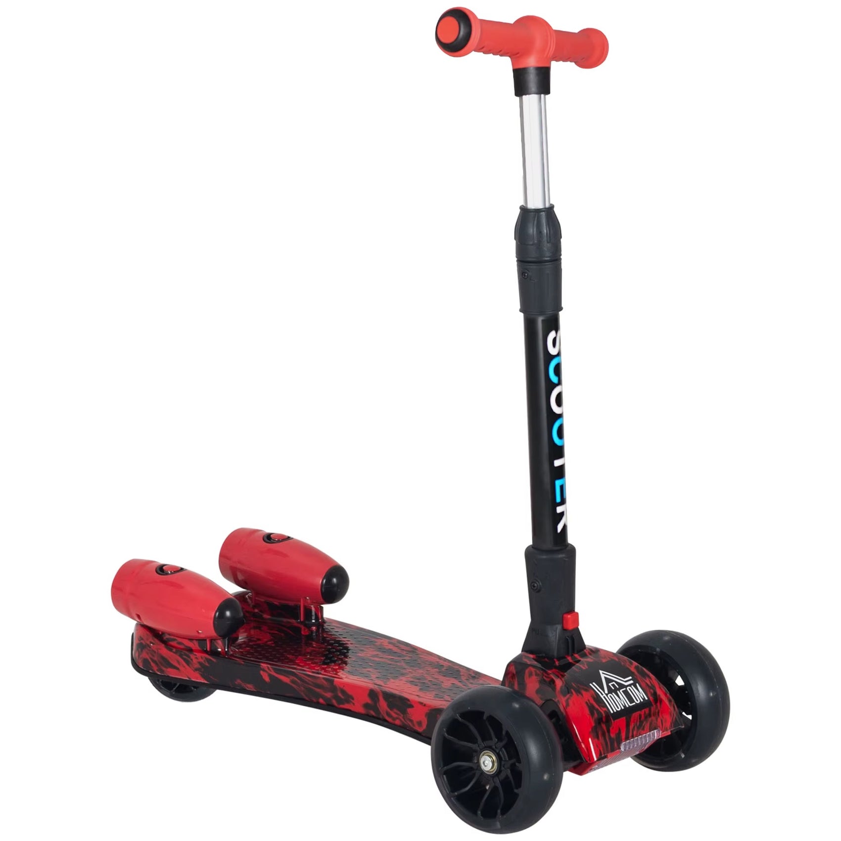 Trotineta pentru Copii cu Aburi si Lumini Colorate, Muzica prin Bluetooth, Pliabila, Ghidon Reglabil pe 4 Trepte si Frana pe Spate pentru Siguranta AFO