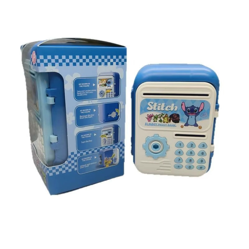 Pusculita Interactiva Pentru Copii cu Parola Digitala, Fanta Pentru Bancnote si Monede, Sunete Distractive, Plastic Rezistent