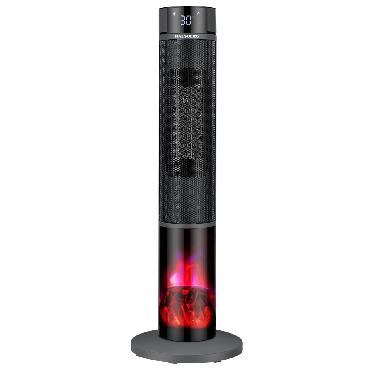 Semineu Electric HAUSBERG HB-8228NG Digital Tip Turn 2000W cu Efect Realist de Flacara, Termostat Reglabil, Protectie la Rasturnare, Telecomanda Inclusa si Design Modern pentru Incalzire Rapida si Atmosfera Eleganta