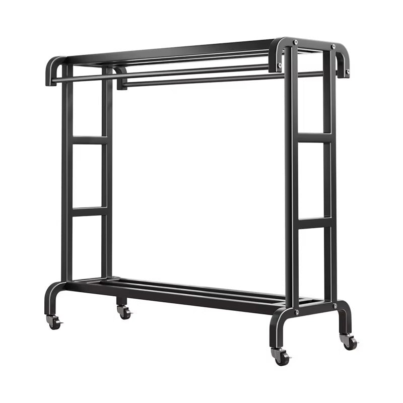 Suport Dublu de Umerase pentru Haine din Metal, cu Raft Superior si Suport pentru Pantofi, Capacitate 50KG,Stabil si Montaj Rapid AFO