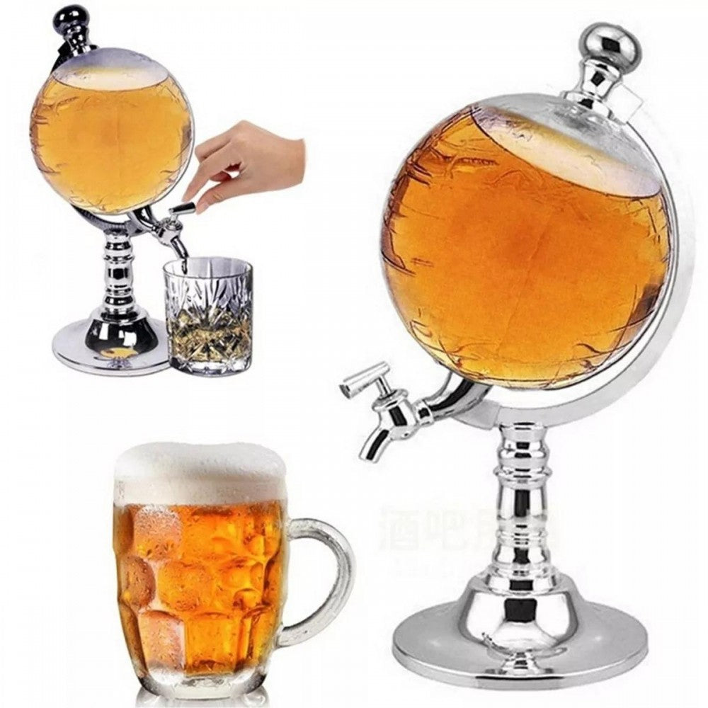 Lichidare de Stoc! Dozator Pentru Bauturi Forma de Glob Pamantesc , Capacitate 3 L