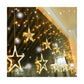 Instalatie Craciun - perdea luminoasa ploaie 12 stele