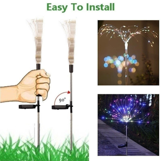 Set 2 x Lampa artificii Exterior 120 LED multicolor