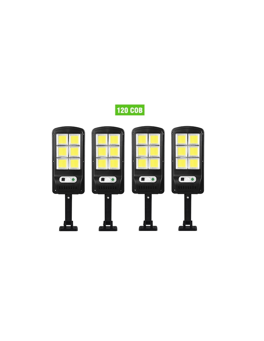 Lichidare de Stoc ! Set 4 x Proiector Solar 6 Celule,120 LED-uri COB ,cu Senzor de Miscare, Sistem Prindere Inclus