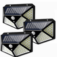 Set 2 x Lampa Solara cu Senzor de Miscare, 100 LED, Iluminare 3 Laturi, IP65 pentru Exterior