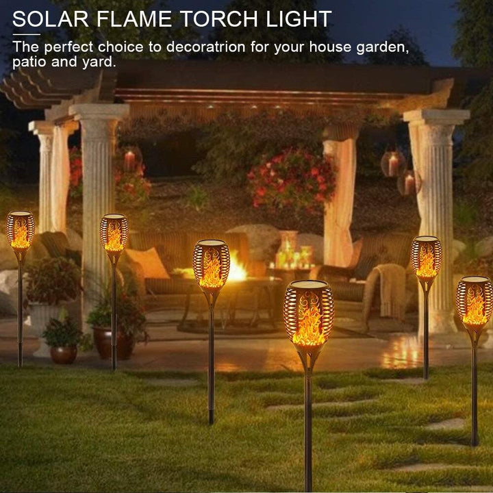 Set 5 x Lampa solara tip torta cu efect flacara 51.5 cm