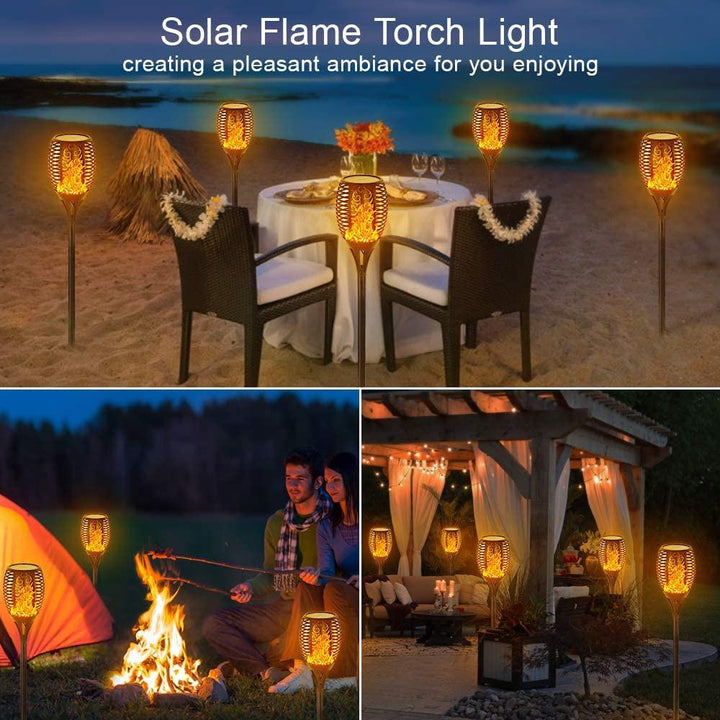 Set 5 x Lampa solara tip torta cu efect flacara 51.5 cm