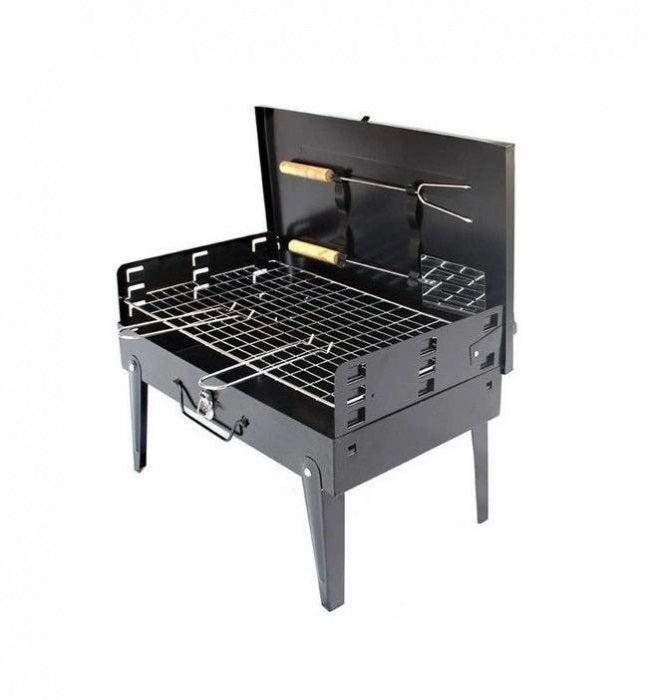 Gratar grill pliabil si portabil tip valiza cu accesorii incluse