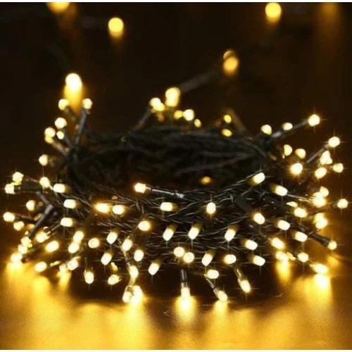 Set 2 x Decoratiune cu Incarcare Solara 100 LED, 10 Metri - Alb Cald