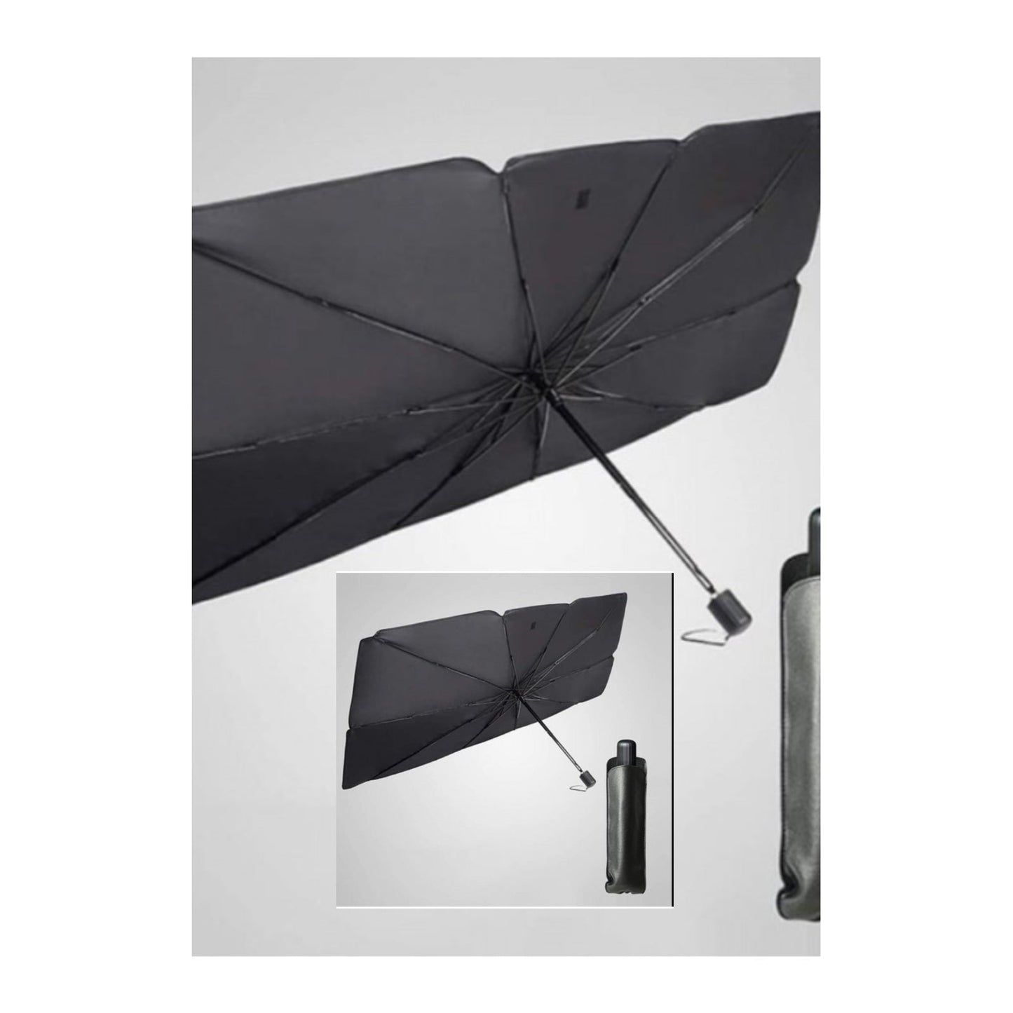 Set 2 x Parasolar pliabil pentru masina, in forma de umbrela