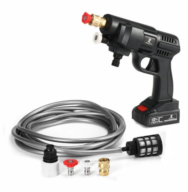 Lichidare de Stoc! Kit Aparat de Spalat Electric cu Presiune cu Rezervor pentru Detergent, 2 acumulatori 48 V