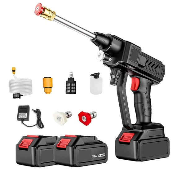 Lichidare de Stoc! Kit Aparat de Spalat Electric cu Presiune cu Rezervor pentru Detergent, 2 acumulatori 48 V