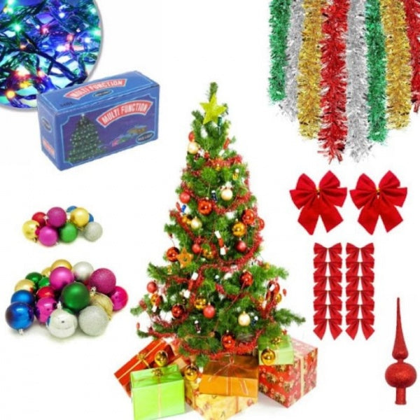 Pachet Brad Artificial cu Accesorii Incluse pentru Impodobit 180cm