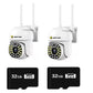 Set 2 x Camere de Supraveghere Video, 32 Leduri, Rotative, Infrarosu, Rezistanta la apa + 2 carduri 32GB