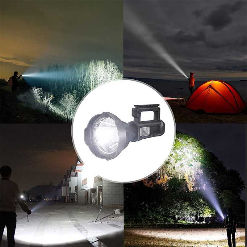 Lanterna cu 4 moduri de iluminare, micro USB, functie de baterie externa, trepied Inclus, 27 cm