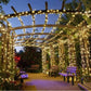 Set 4 x Decoratiune cu Incarcare Solara 100 LED, 10 Metri - Alb Cald