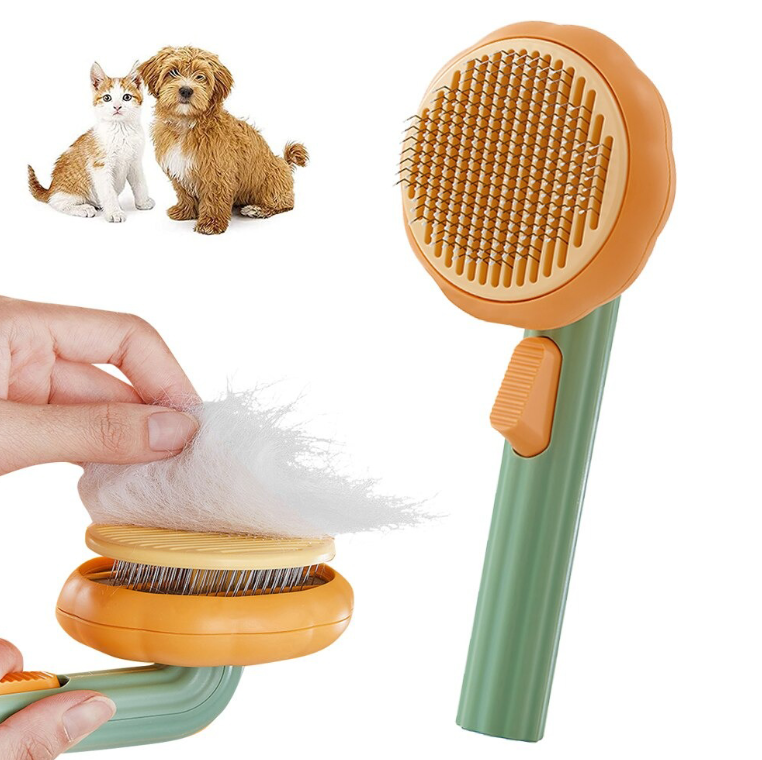 Lichidare de Stoc! Perie par de animale cu buton de autocuratare Circle Brush