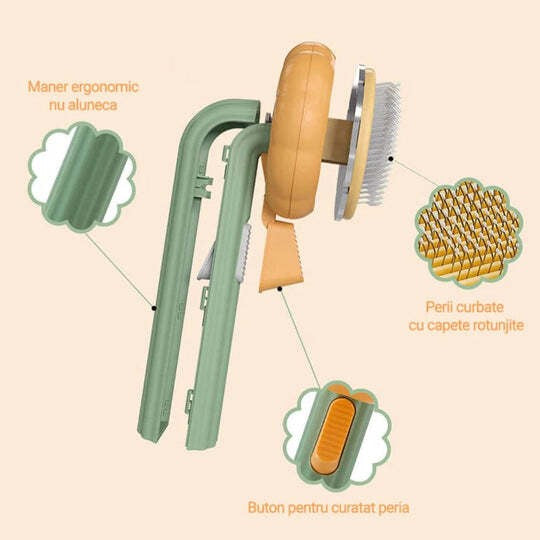 Lichidare de Stoc! Perie par de animale cu buton de autocuratare Circle Brush