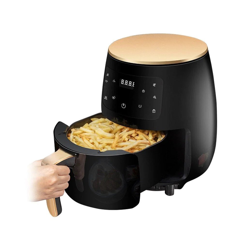 Friteuza fara ulei 6 litri air fryer, display digital, 2400 W, functie de coacere + Set 50 hartii de copt pentru friteuza 16 cm