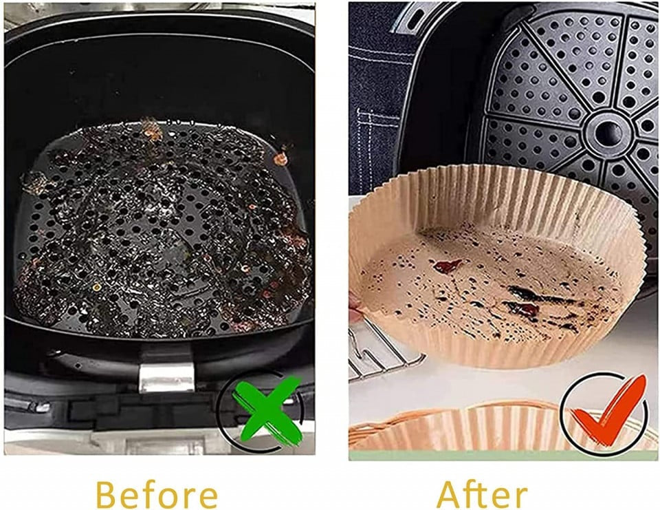 Friteuza fara ulei, Air Fryer, 1350W, 5L + Set 50 hartii de copt pentru friteuza 16 cm