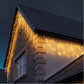 Set 2 x Instalatie pentru Craciun - Franjuri, cu LED-uri Tip Turturi, 12 metri - Alb Cald