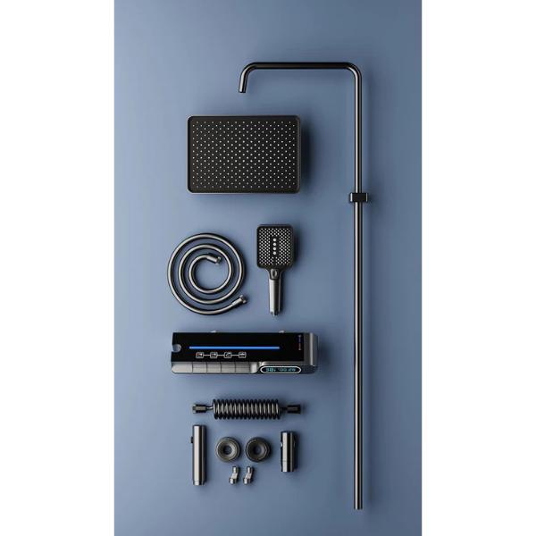 Set de Duș Premium cu 4 Functii, Panou Digital Inteligent și Duș Tip Ploaie pentru Relaxare Absolută!