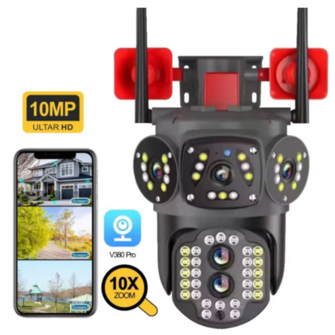 Camera de supraveghere cu Retea Fara Fir, Zoom 10X, Detectie Persoane, Urmarire Automata, Vedere Color Noaptea, Alarma Acustica, Rezistenta IP66 BA