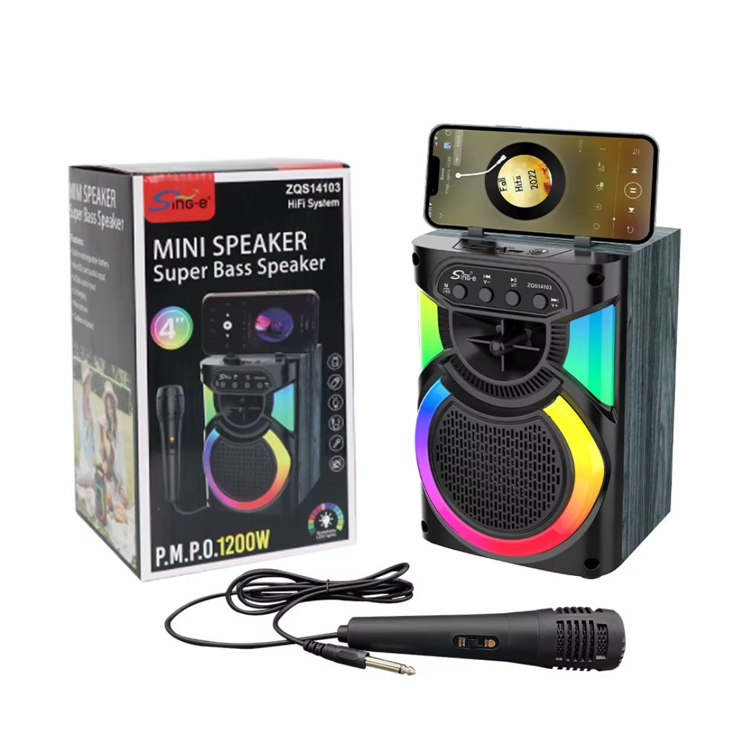 Sistem Audio Portabil ZQS14103, Conectare Fara Fir, 1200W, Bas Puternic, Sunet Clar, Aspect Compact si Portabil pentru Petreceri, Calatorii si Utilizare Zilnica RAE