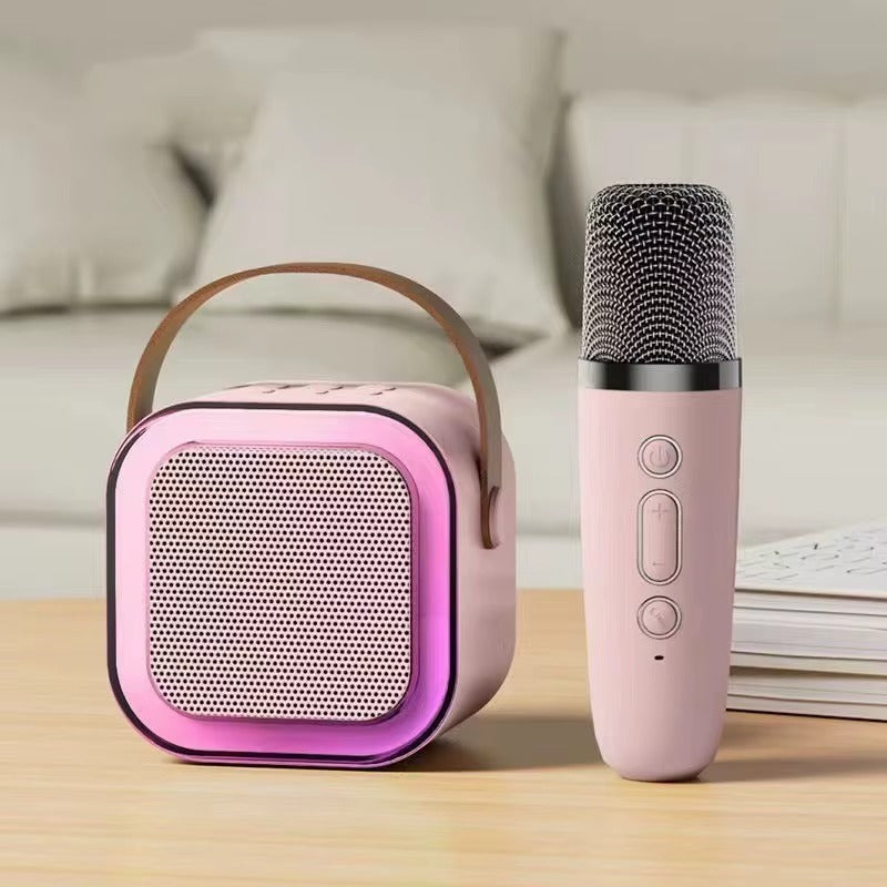 Sistem Karaoke pentru Copii cu Boxa Portabila, Conectare Fara Fir, Un Microfon Inclus si Lumini LED Interactive RAE
