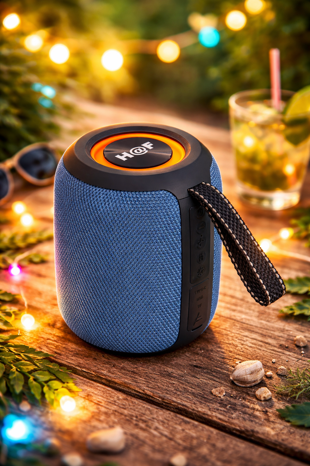 Boxa Portabila fara Fir 10W, Iluminare Multicolora, Rezistenta la Stropire IPX4 si Baterie 1200 mAh