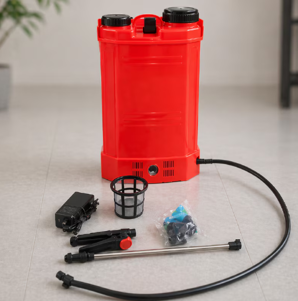 Pompa Electrica de Stropit 16 L, Acumulator 12V 8Ah, Presiune 6.8 Bar, Tip Rucsac, Rosie