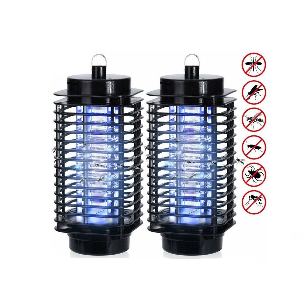 Set 2 x Lampa Anti Tantari si Insecte cu Soc Electric, Lumina LED, Acoperire 16 mp, Portabile
