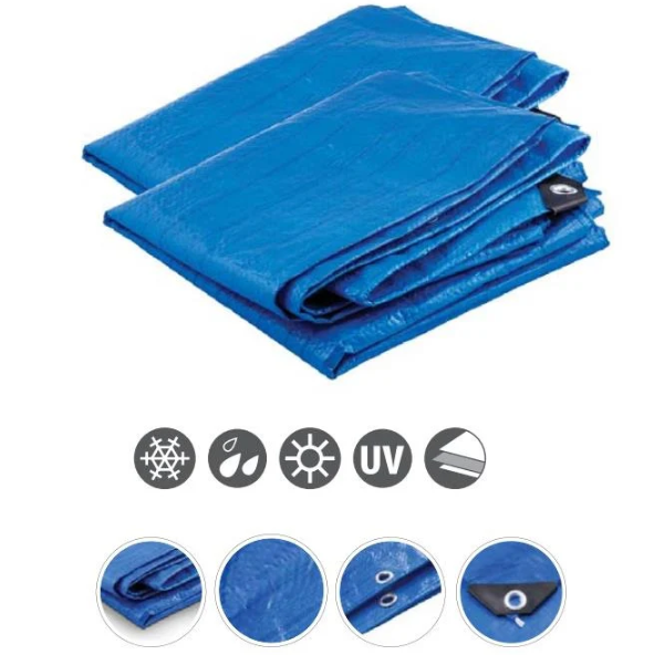 Set 2 x Prelata Impermeabila Cu Inele, 2 x 3 Metri, Rezistenta La UV, Laminata, Pentru Protectie Exterior
