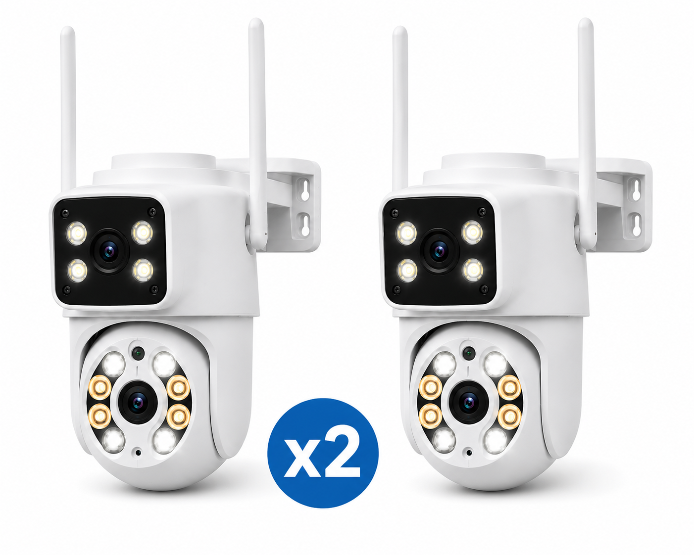 Set 2 x Camera De Supraveghere Dubla Jortan JT-8660, WiFi, Full HD 1080P, Rotire 360°, Vedere Nocturna