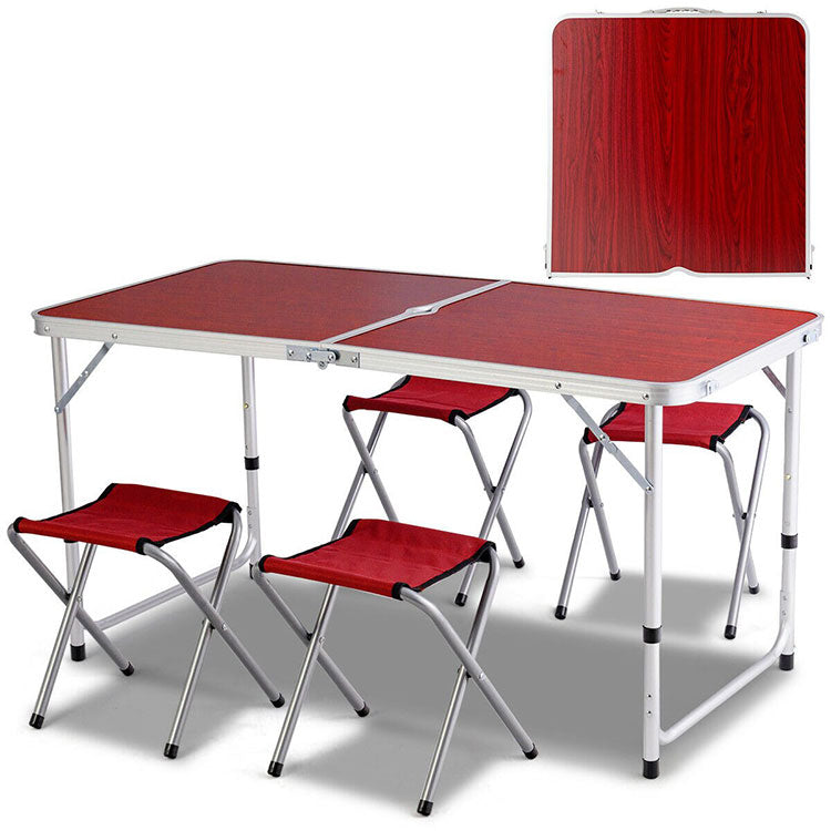 Set Masa Pliabila Pentru Camping Cu 4 Scaune, Cadru Din Aluminiu, Tip Geamantan, Portabila