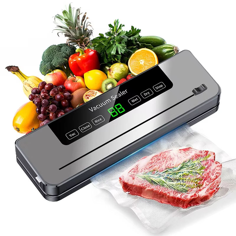 Aparat De Vidat Alimente Cu Sigilare, 2 Moduri De Functionare, Afisaj Digital, 10 Pungi Incluse