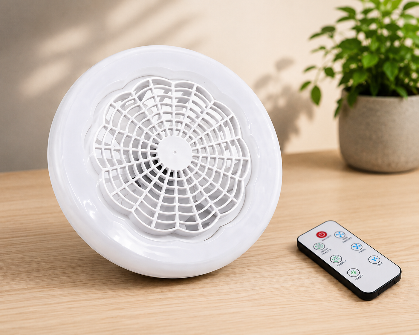Ventilator De Tavan Cu Lampa LED, Telecomanda, 3 Viteze, Lumina Reglabila