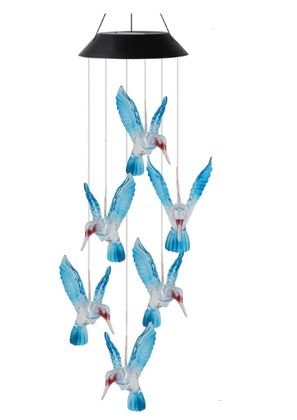 Lampa Solara De Gradina Pasari Colibri, Schimbare Automata A Culorilor, Incarcare Solara, Rezistenta La Apa IP55