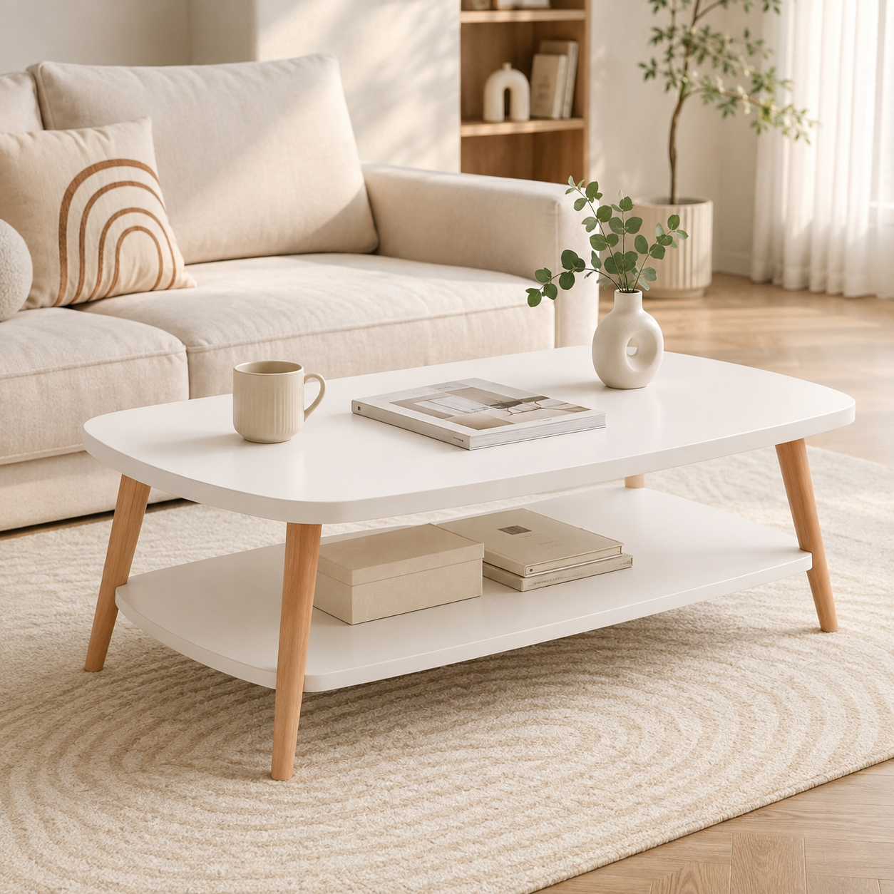 Masuta Ovala de Cafea 80 x 40 x 42 cm, Design Modern si Compact pentru Living, Dormitor sau Spatii Mici