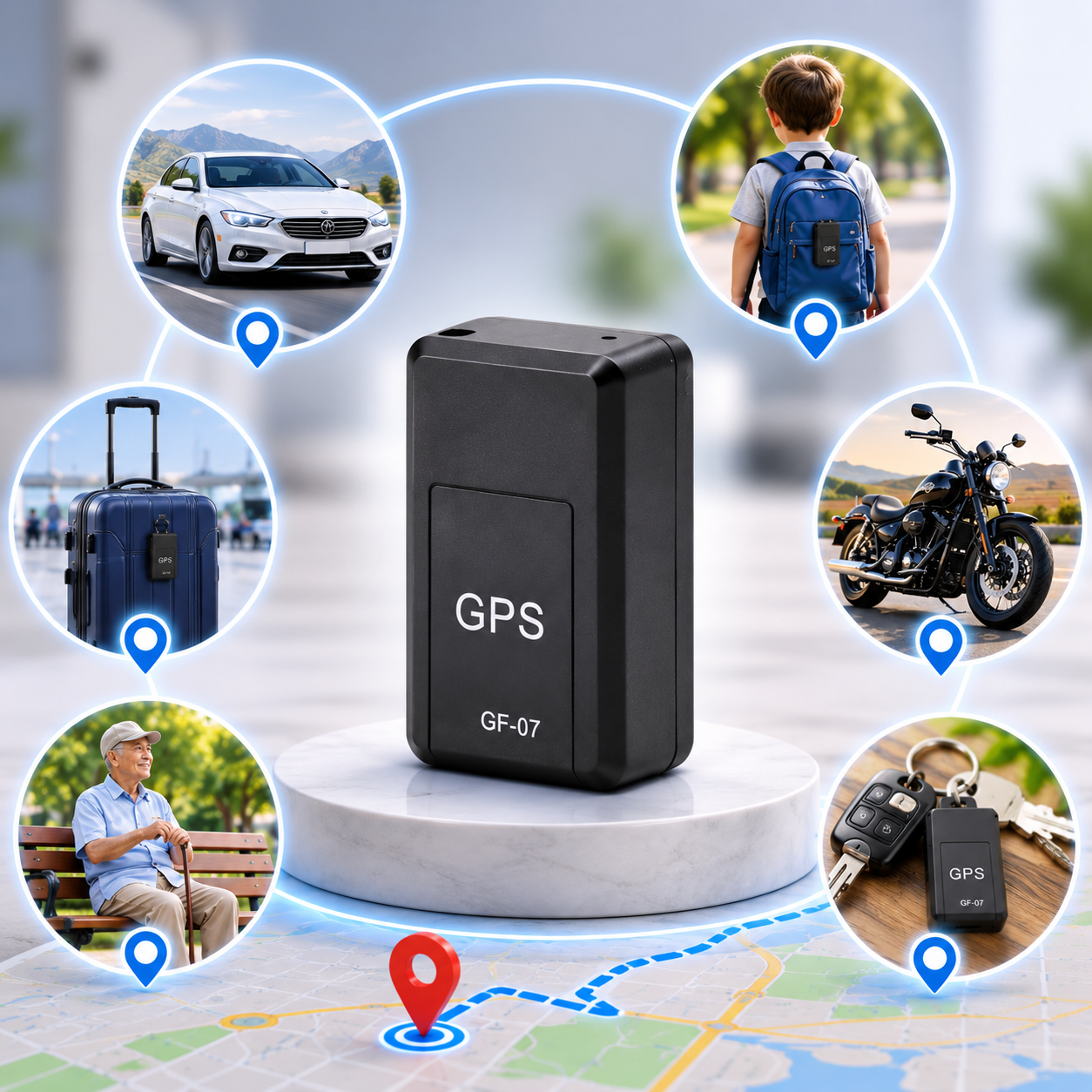 Mini Localizator GPS cu Magnet, Inregistrare Vocala, Alerta Locatie, GSM/GPRS, Reincarcabil, 4,2 x 2,5 x 2 cm, Negru