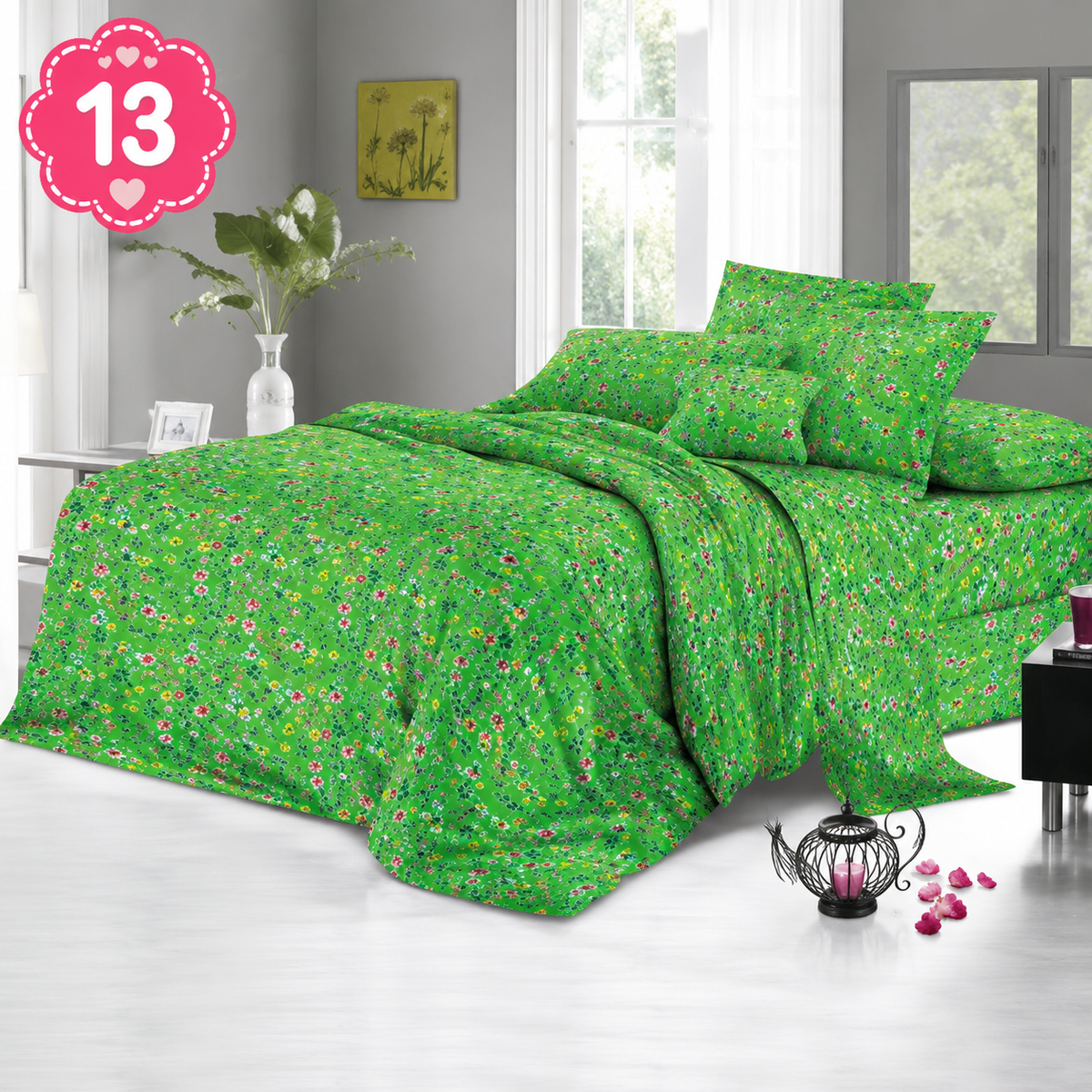 Lenjerie de Pat Finet, Set 4 Piese, Material Moale, Diverse Modele si Culori - 13