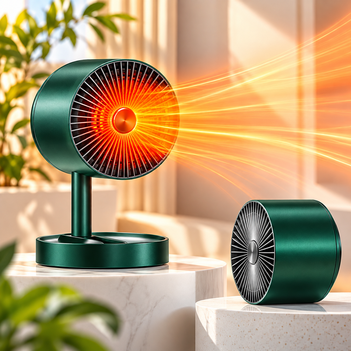 Aeroterma Electrica Pliabila 1000W, 2 Trepte de Incalzire, Rotire 180°, Inaltime Reglabila